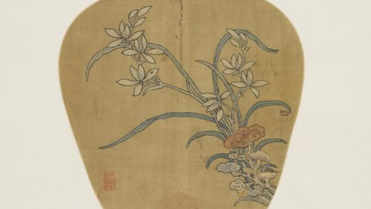 明缂丝芝兰并秀纨扇轴.jpg