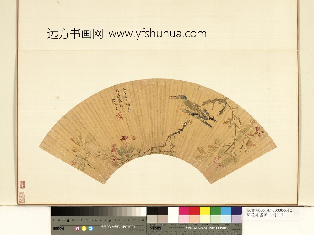 明花卉画册册-明唐志尹海棠翎毛