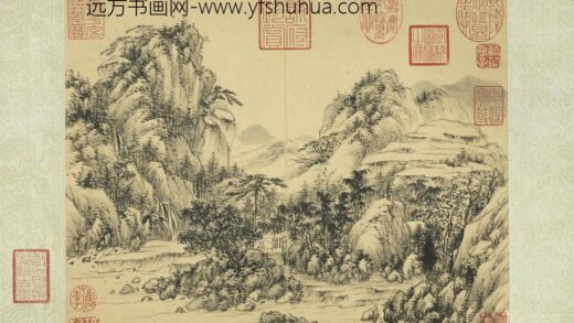 明袁崝丘溪山小景轴.jpg