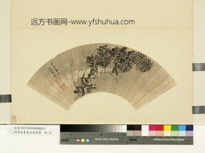 明诸臣书画扇面册页册 明王尚廉墨菊.jpg