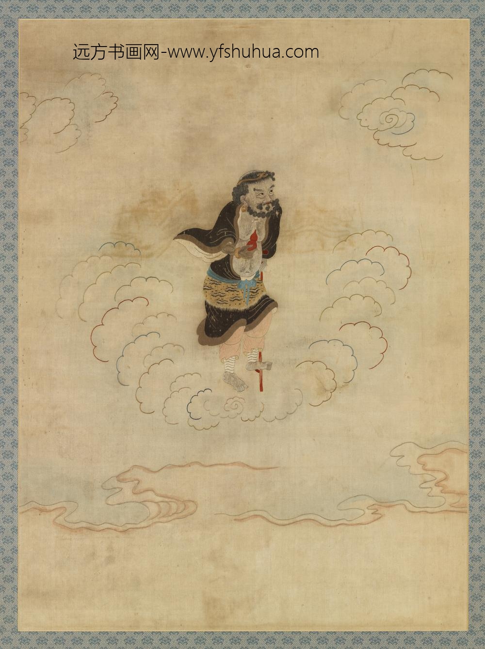 明顾绣八仙庆寿挂屏（五）李铁拐轴