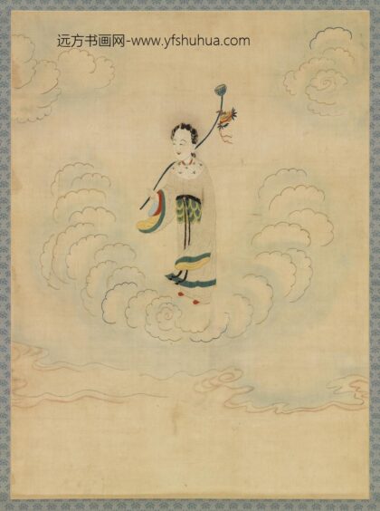 明顾绣八仙庆寿挂屏（四）何仙姑轴.jpg