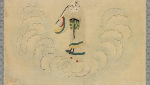 明顾绣八仙庆寿挂屏（四）何仙姑轴.jpg