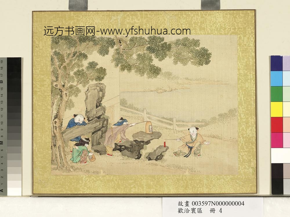 欢洽寰区册-燃竹图