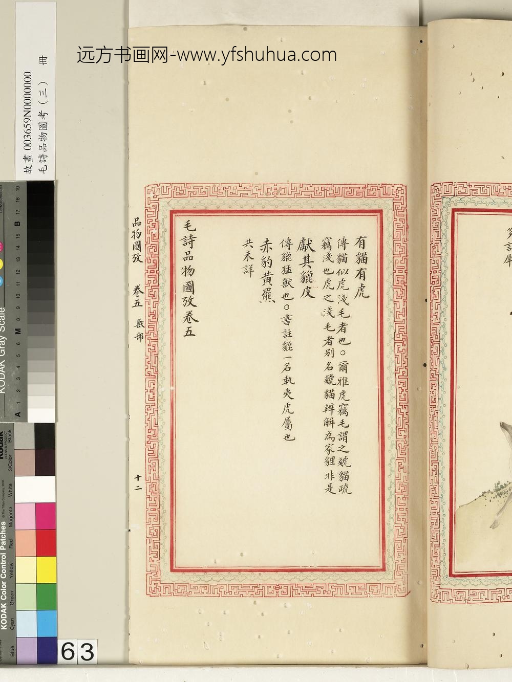 毛诗品物图考（三）册-匪兕匪虎有猫有虎献其貔皮赤豹黄罴-()