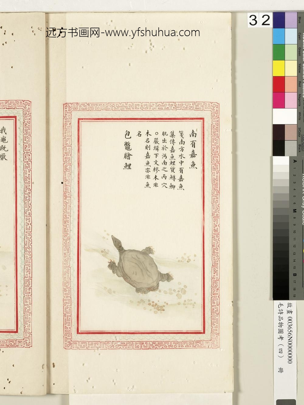 毛诗品物图考（四）册-南有嘉鱼包鳖脍鲤-