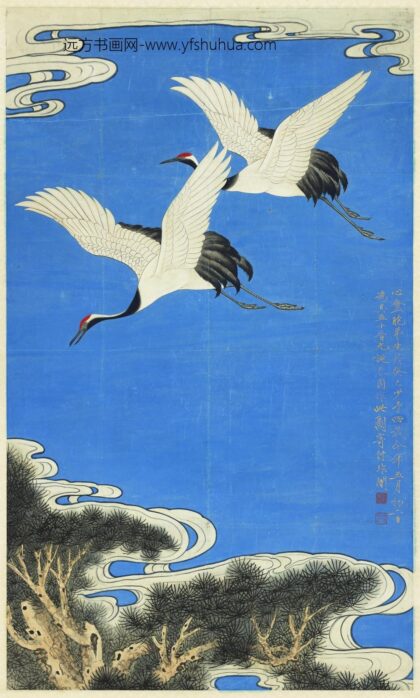 民国于非闇双鹤轴.jpg