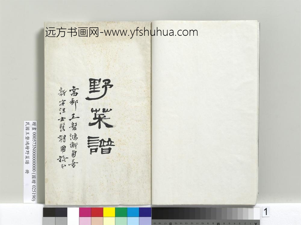 民国人绘王盘野菜谱册-