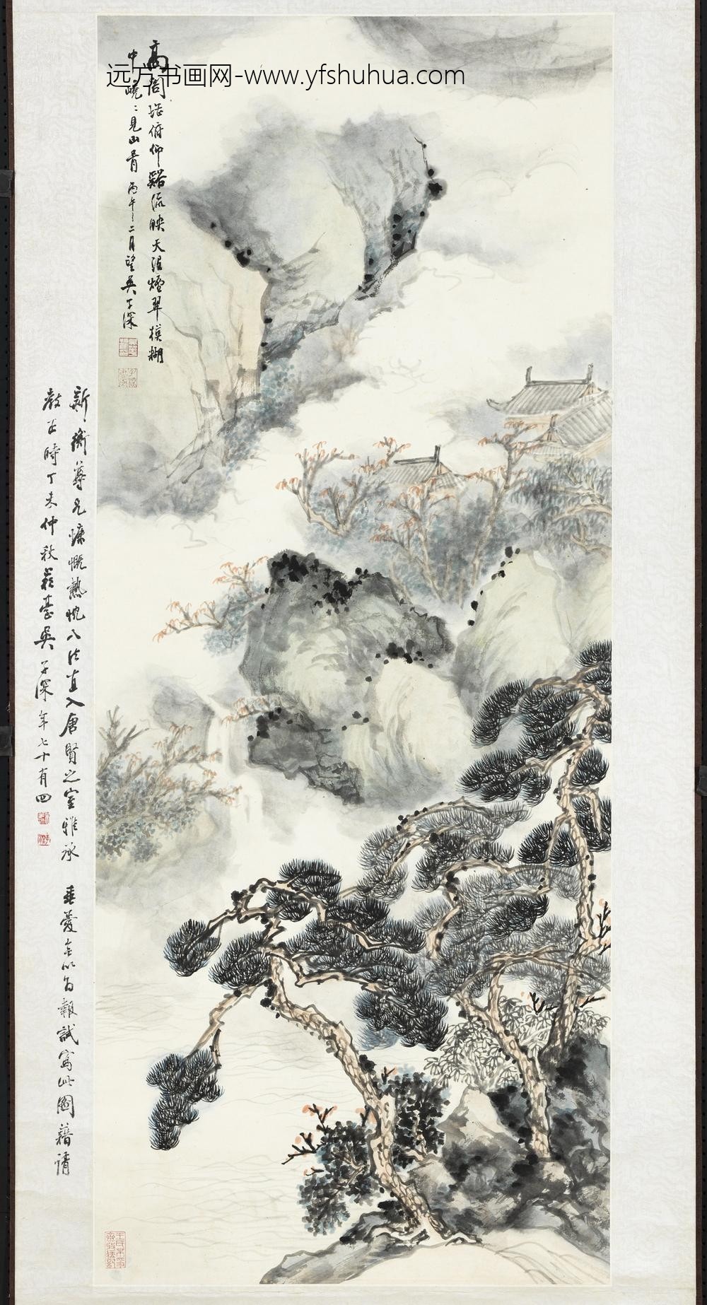 民国吴子深山水轴