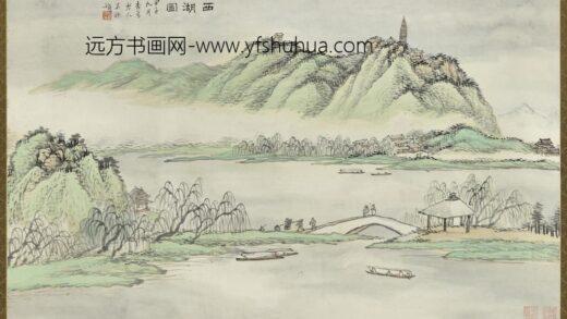 民国吴淑娟西湖图轴.jpg