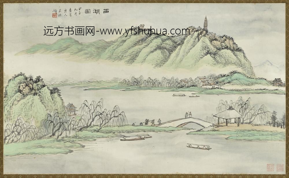 民国吴淑娟西湖图轴