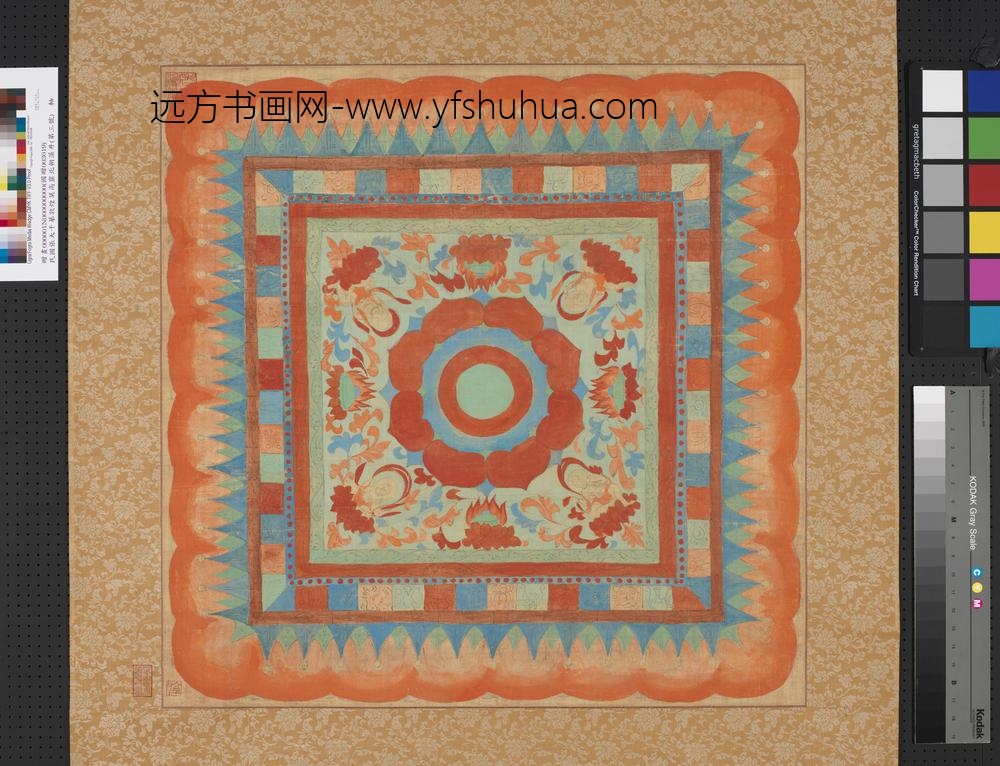 民国张大千摹敦煌莫高窟北朝藻井（第三号）轴