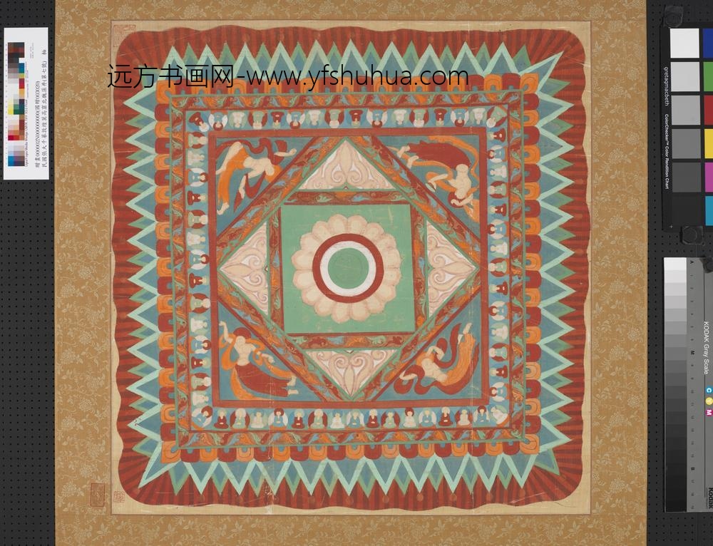民国张大千摹敦煌莫高窟北魏藻井（第七号）轴