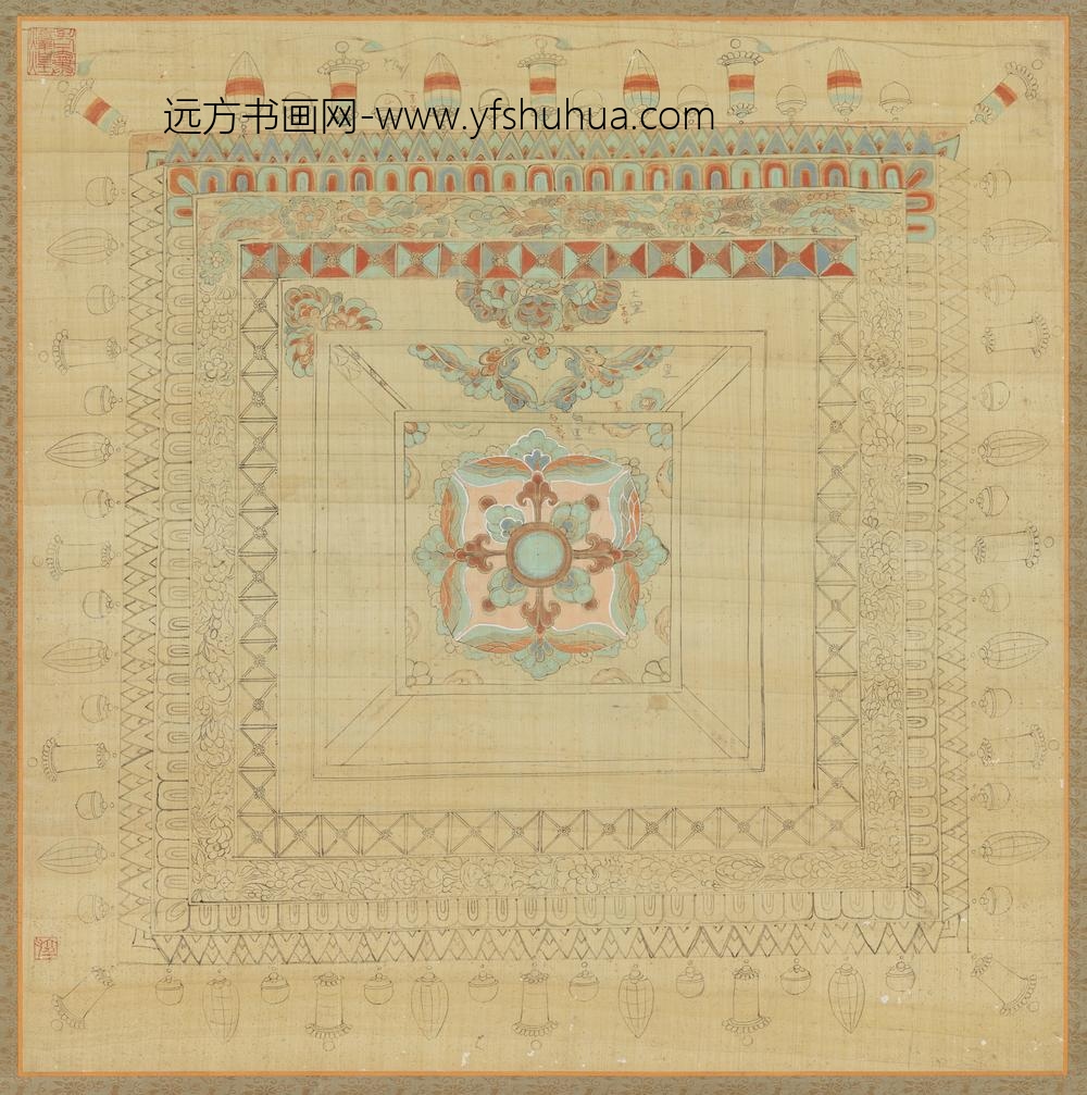 民国张大千摹敦煌莫高窟盛唐藻井（第二十八号）轴