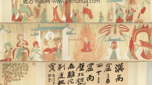 民国张大千摹敦煌莫高窟第二五七窟北魏难陀出家因缘卷.jpg