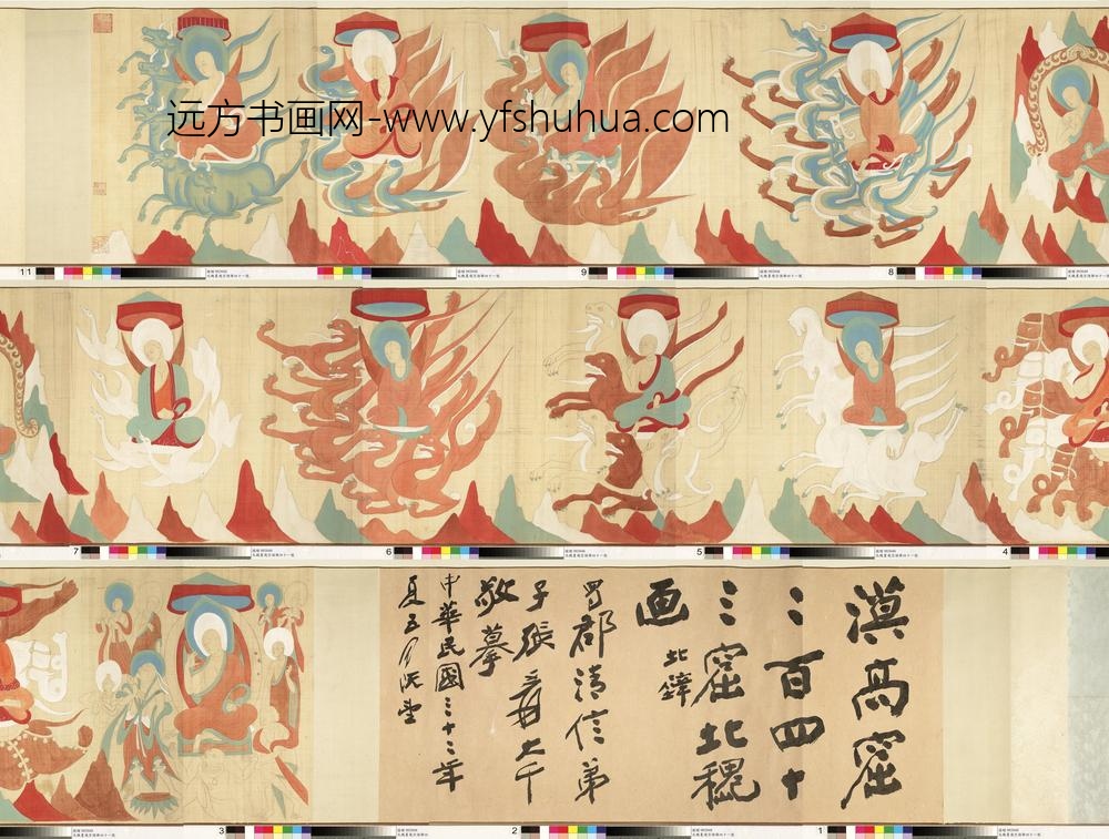 民国张大千摹敦煌莫高窟第二五七窟北魏须摩提女因缘卷