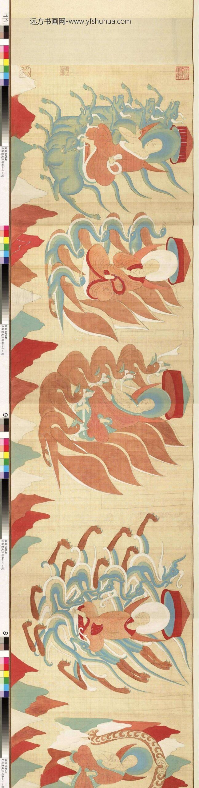 民国张大千摹敦煌莫高窟第二五七窟北魏须摩提女因缘卷_