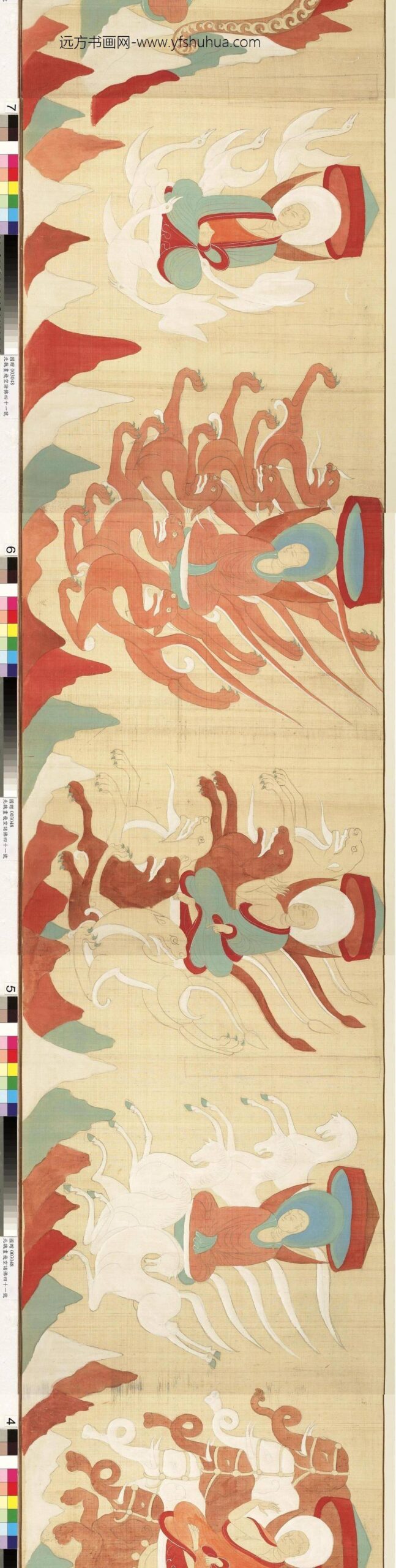 民国张大千摹敦煌莫高窟第二五七窟北魏须摩提女因缘卷_