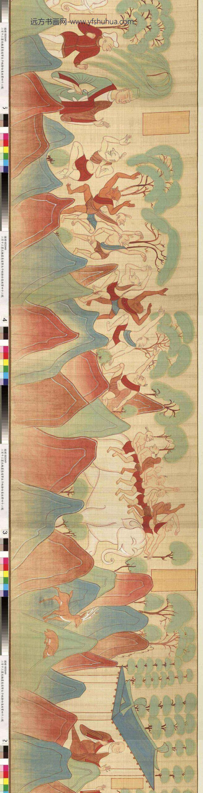 民国张大千摹敦煌莫高窟第四二八窟北周须达拏太子本生卷_