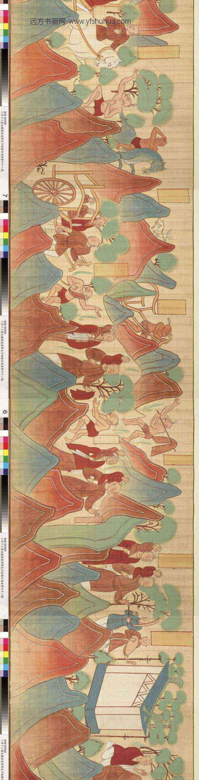 民国张大千摹敦煌莫高窟第四二八窟北周须达拏太子本生卷_