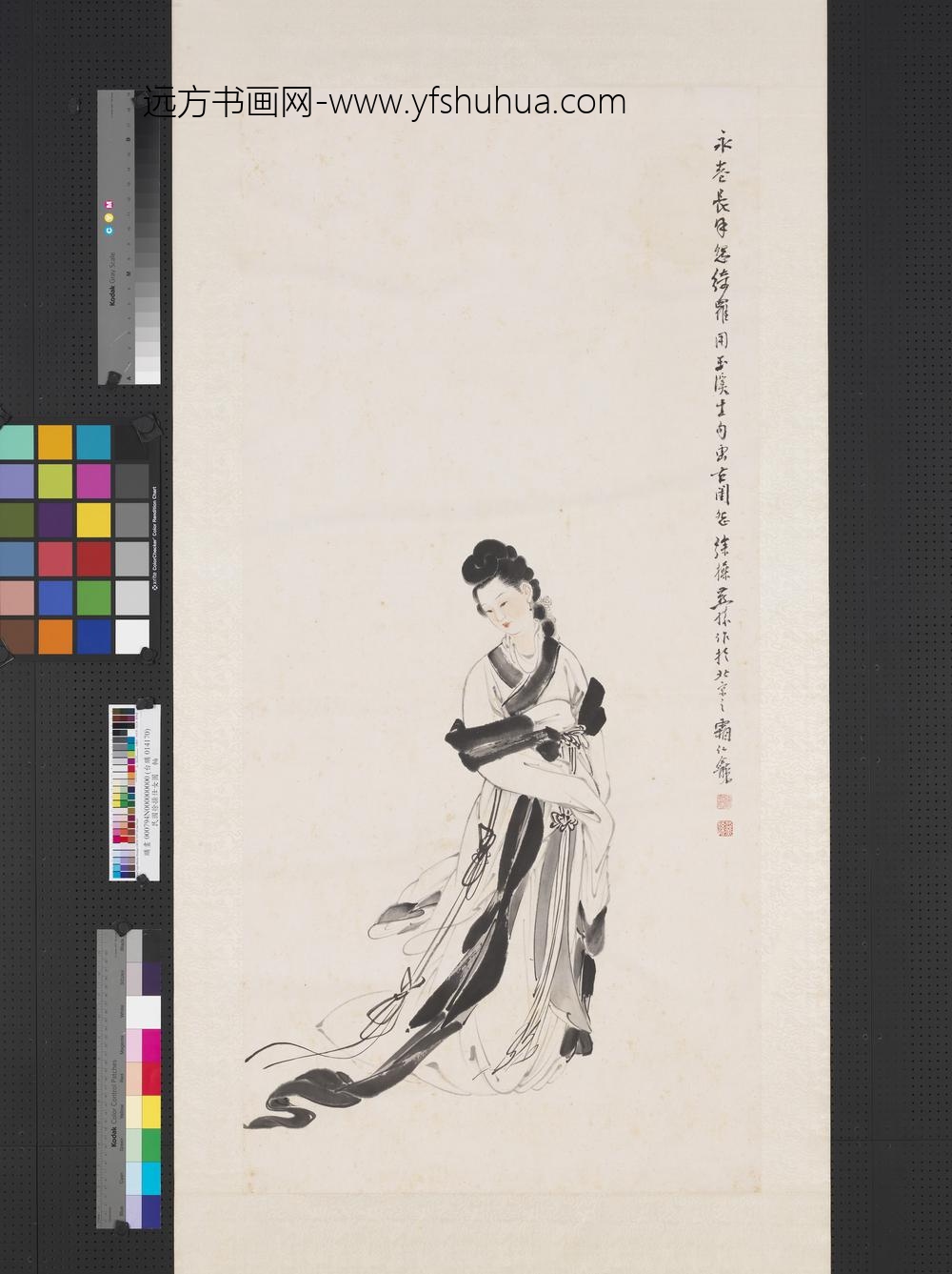 民国徐操仕女图轴