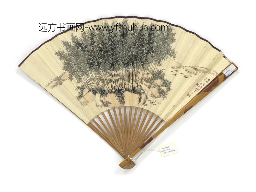 民国汪吉麟画清泉幽篁潘飞声行书诗二首-