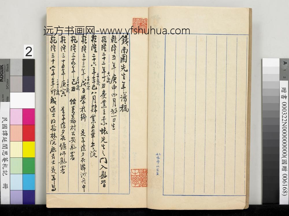 民国谭延闿思庵札记册-