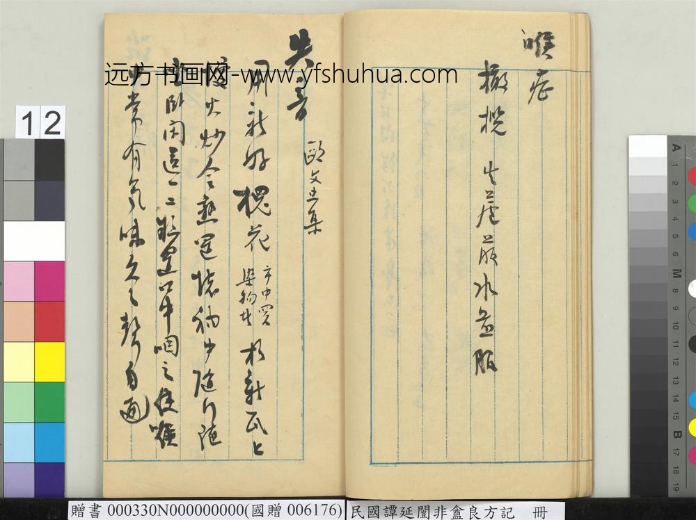 民国谭延闿非盦良方记册-