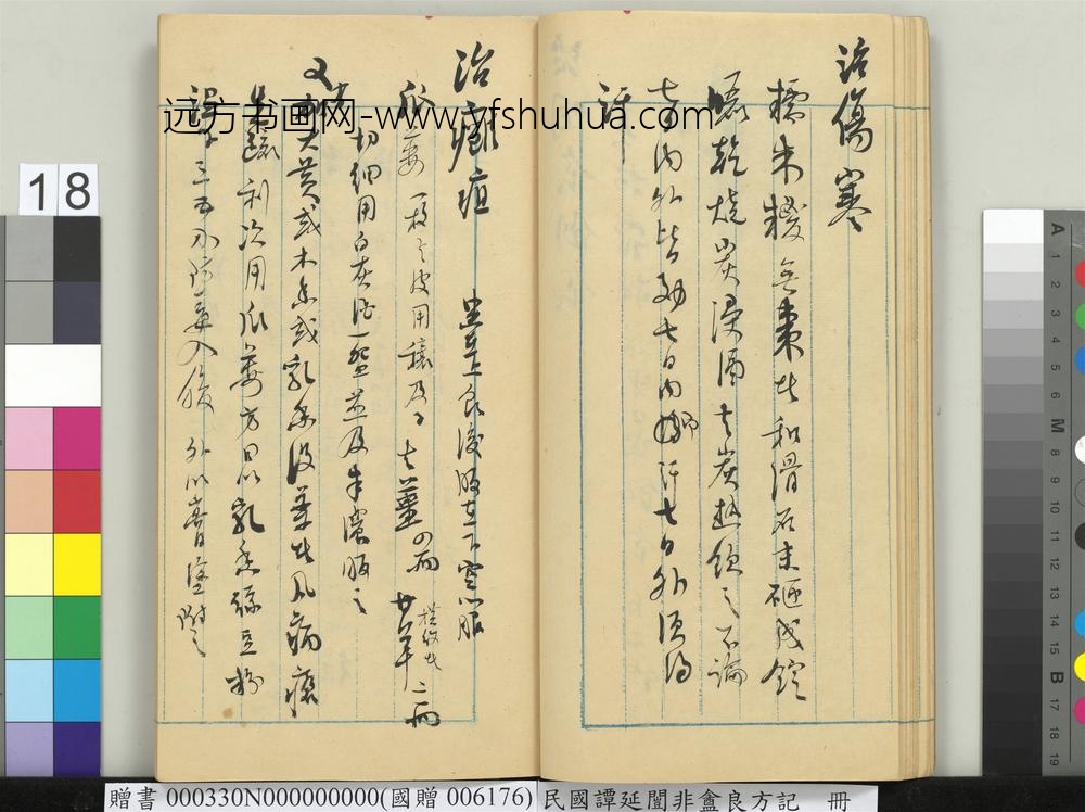 民国谭延闿非盦良方记册-