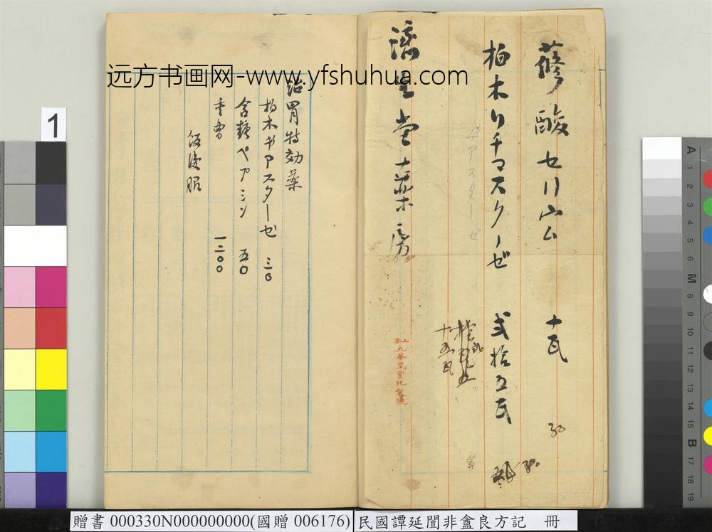 民国谭延闿非盦良方记册-