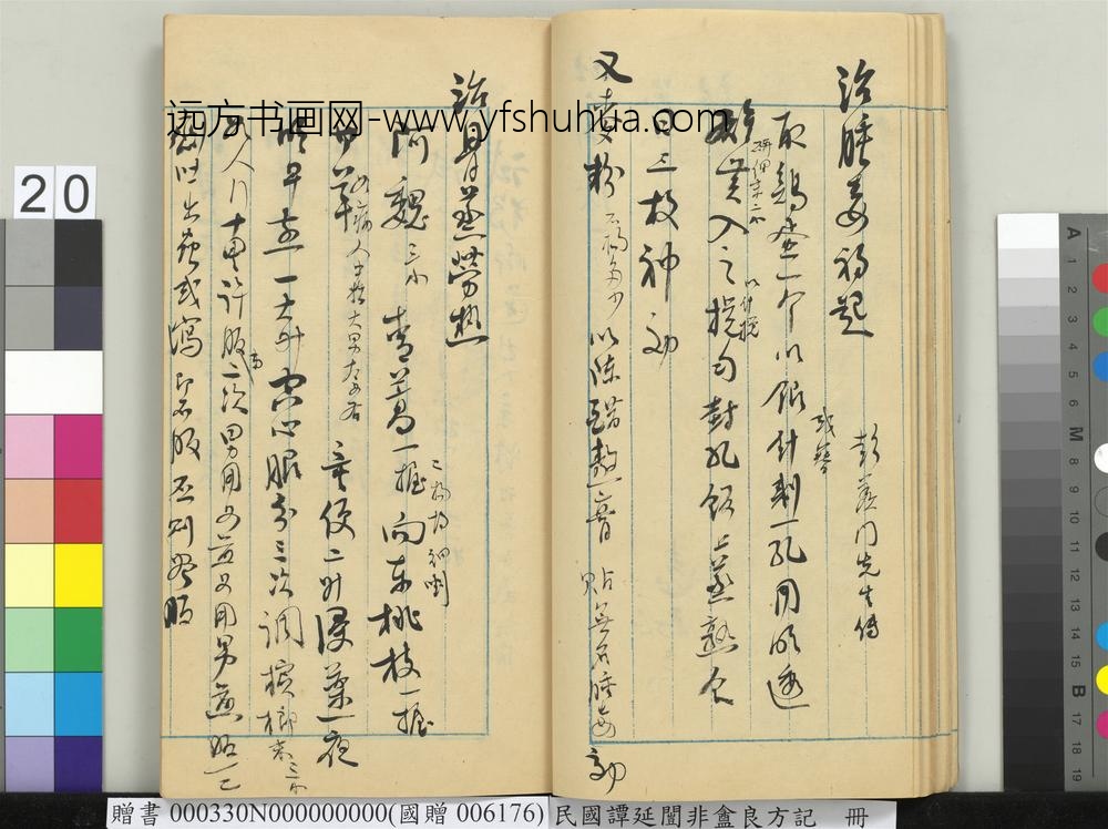 民国谭延闿非盦良方记册-