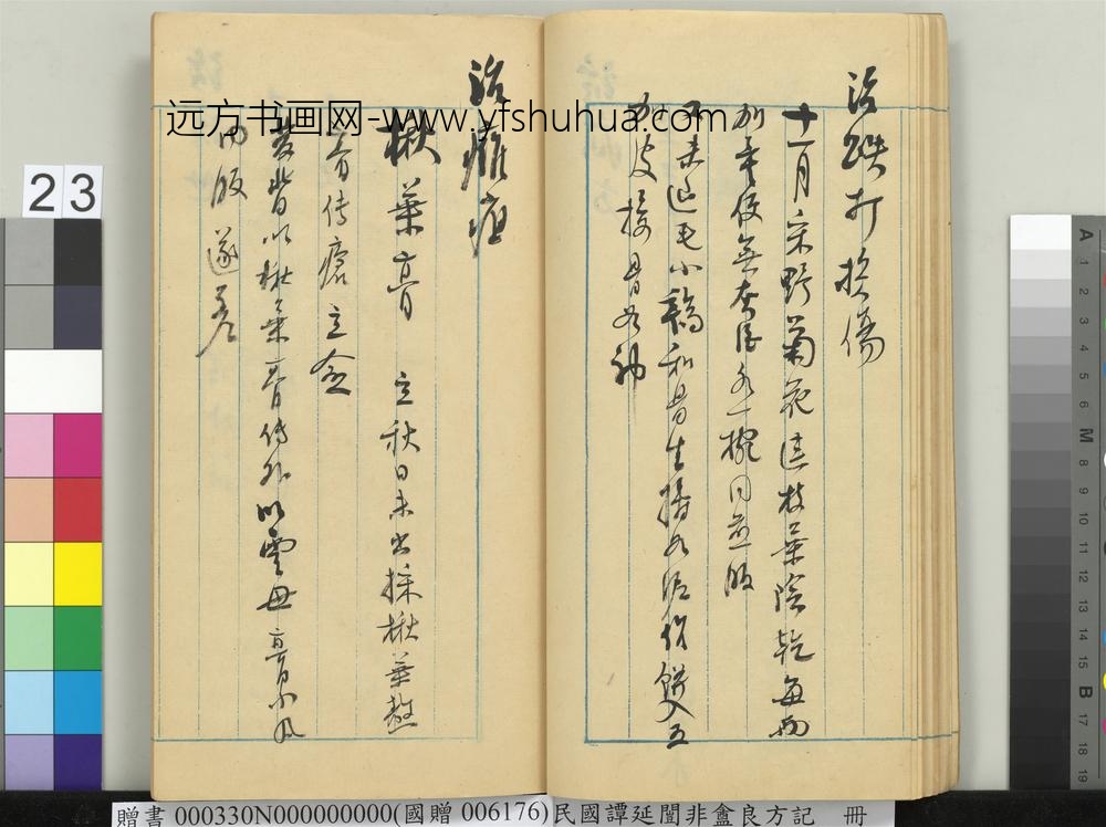 民国谭延闿非盦良方记册-