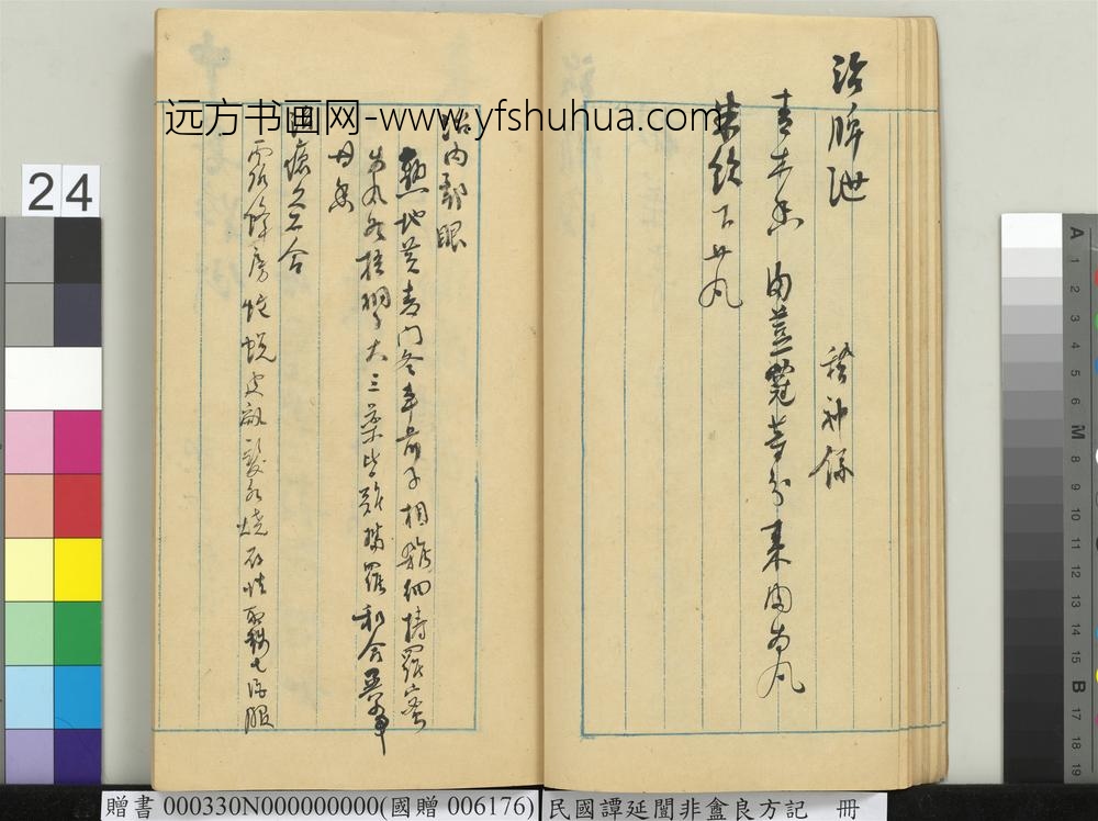 民国谭延闿非盦良方记册-