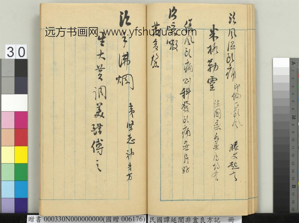 民国谭延闿非盦良方记册-