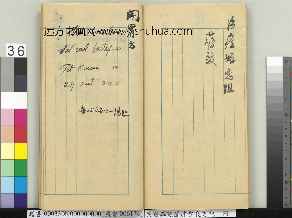 民国谭延闿非盦良方记册-