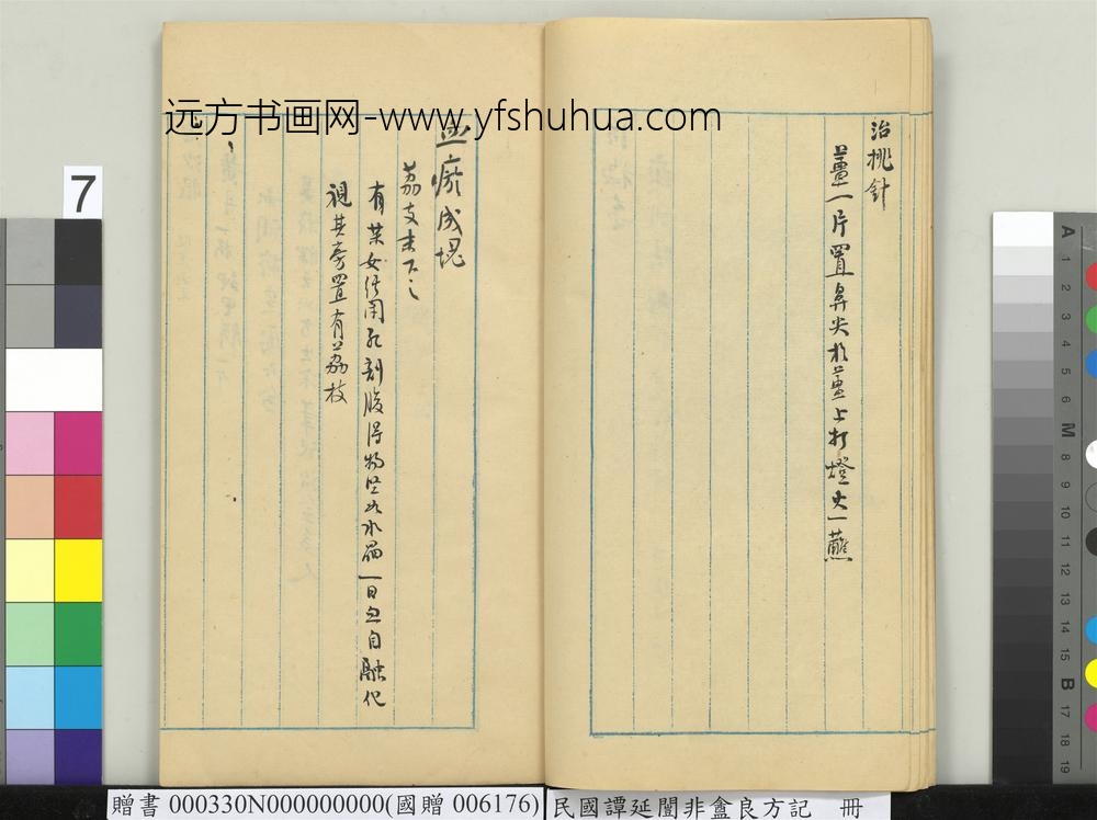 民国谭延闿非盦良方记册-