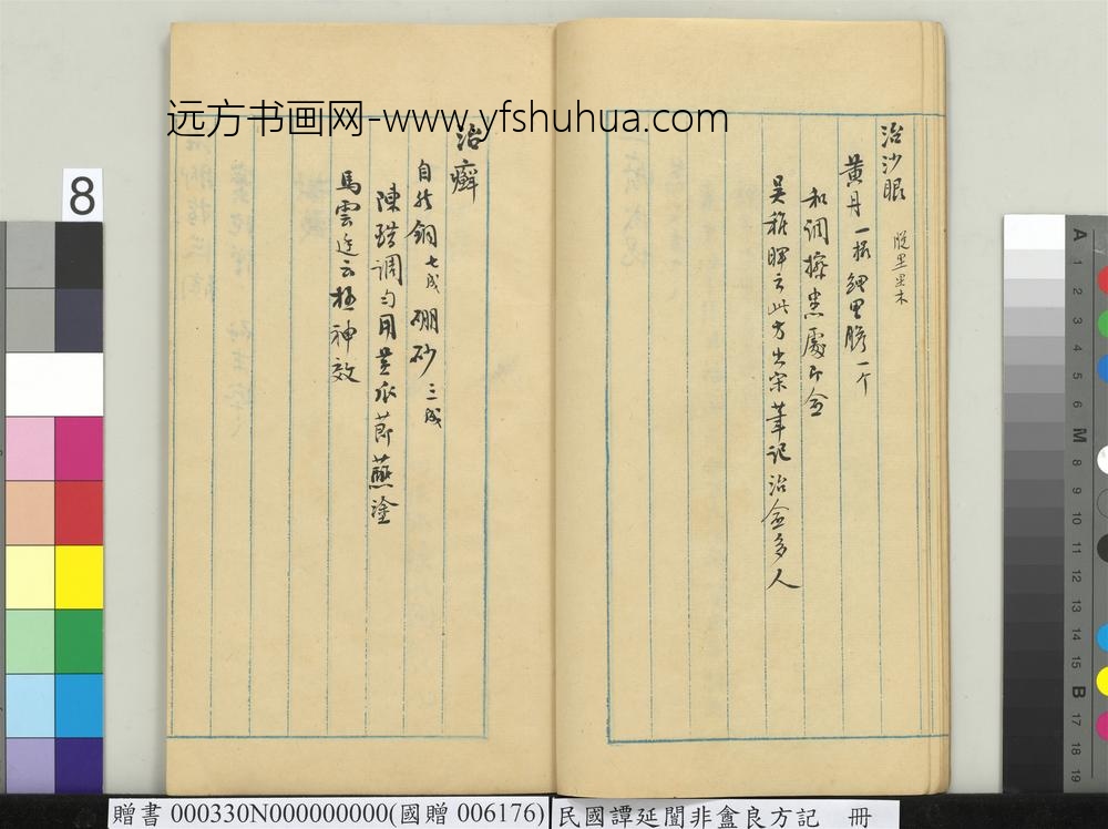 民国谭延闿非盦良方记册-