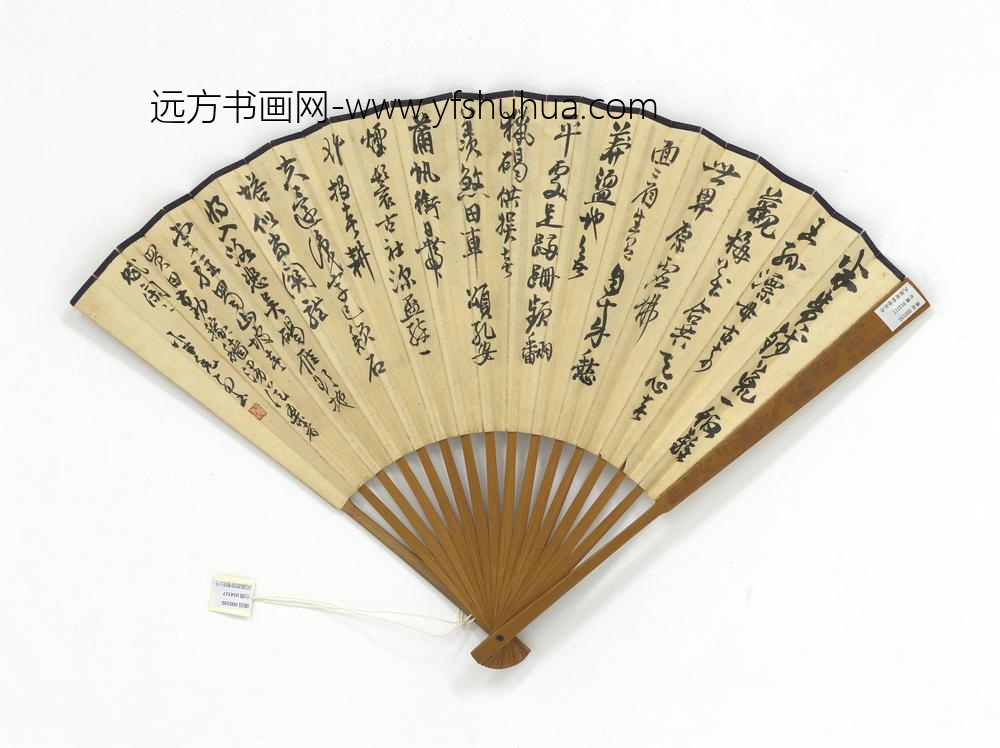 民国赵云壑牡丹并书七言律诗二首成扇-