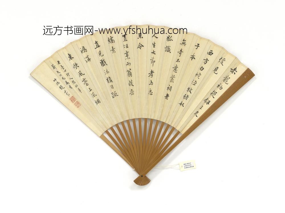 民国赵叔孺花蛙并七言律诗一首成扇-