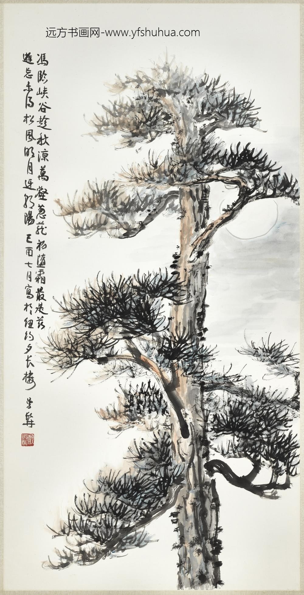 民国郑曼青松月迓朝阳单片