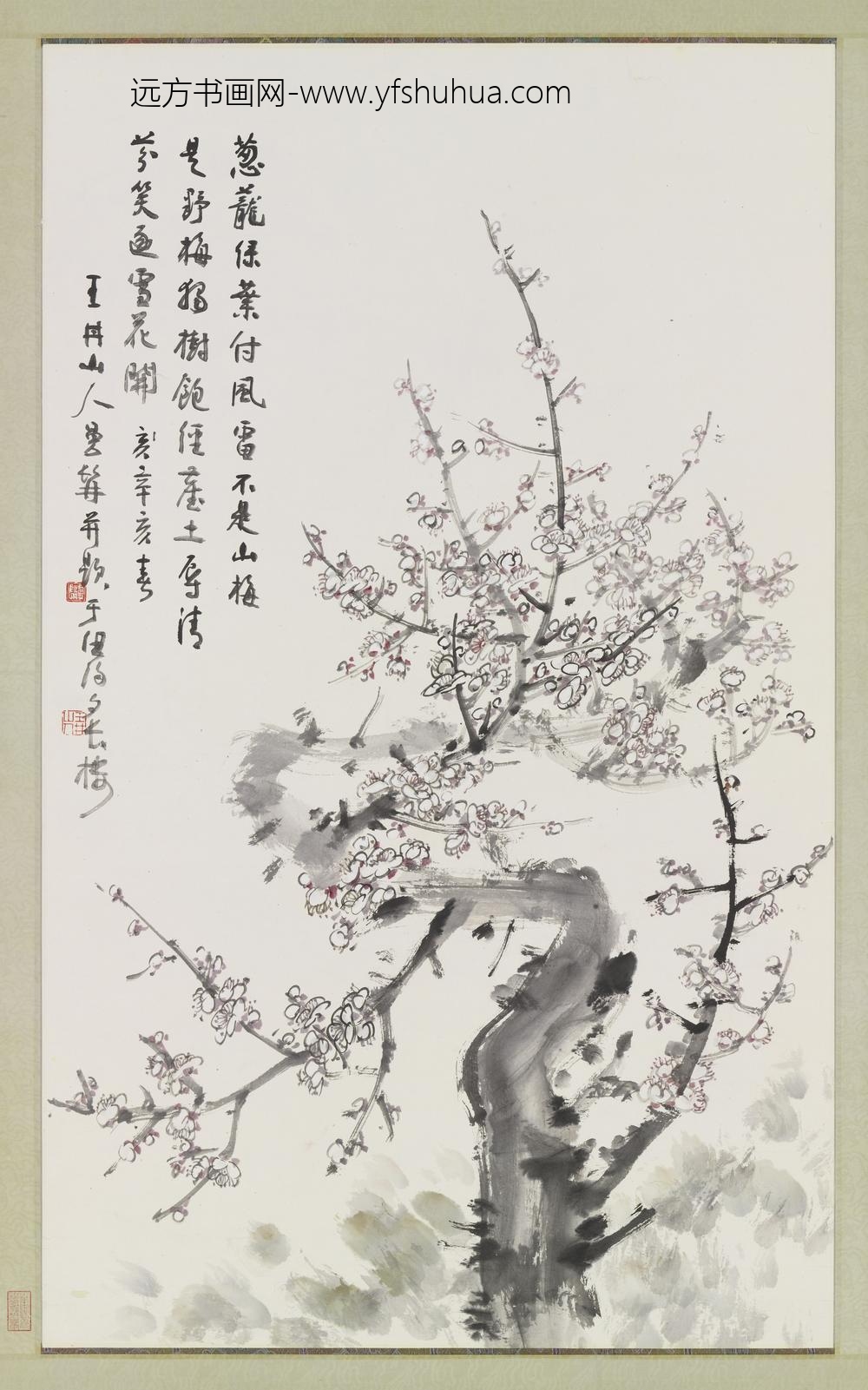 民国郑曼青白梅单片