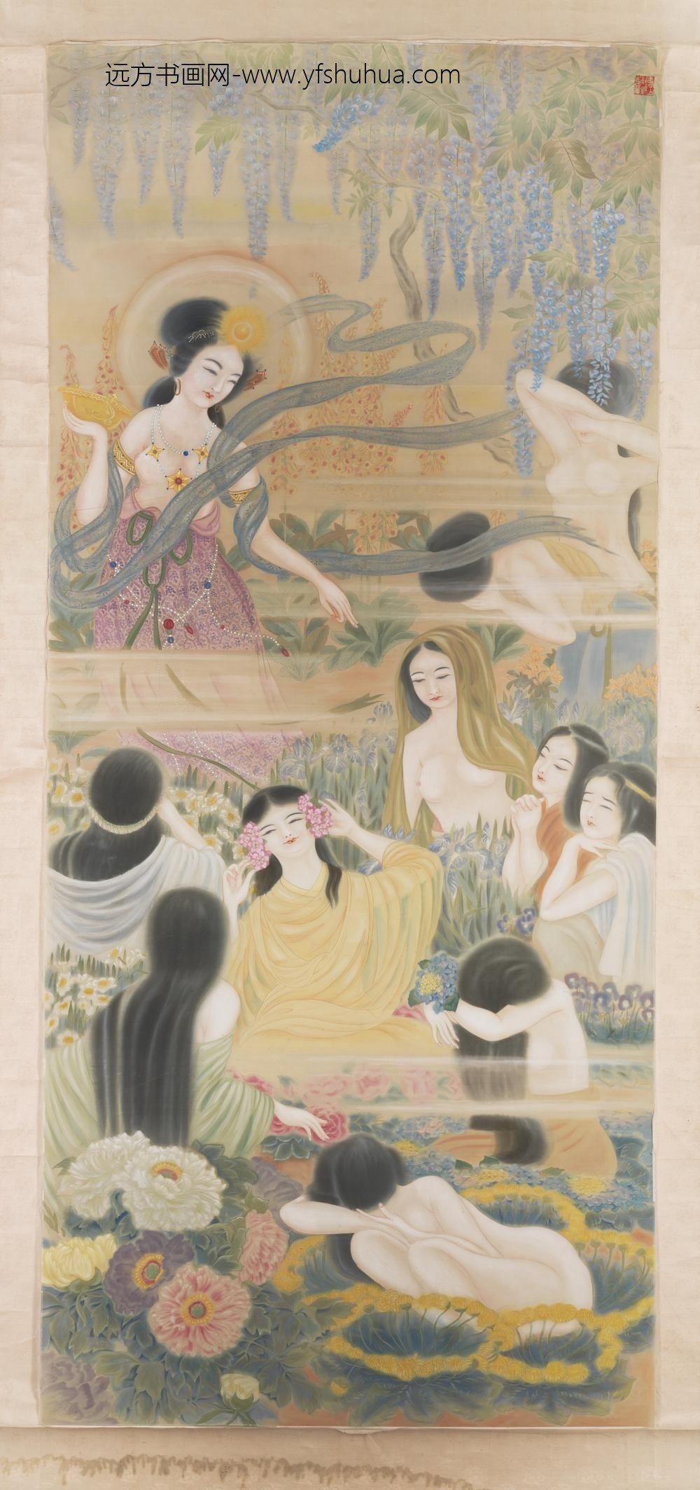 民国郑褧裳春神轴