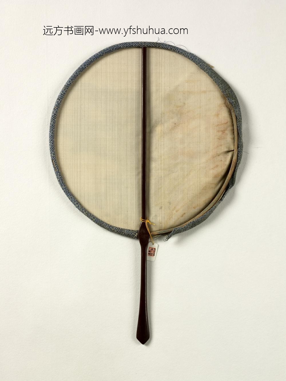 清人临流月夜成扇-