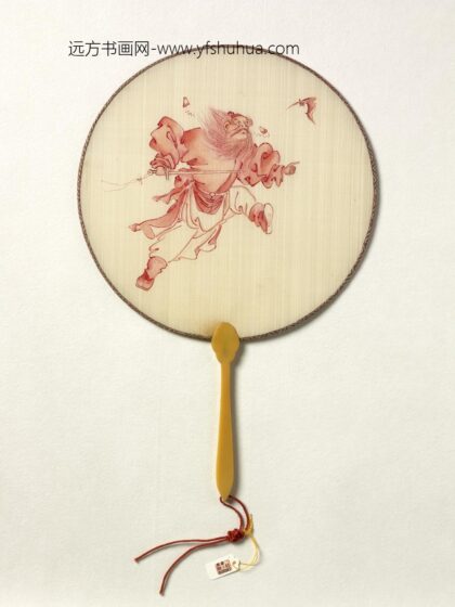 清人朱笔钟馗成扇 1.jpg