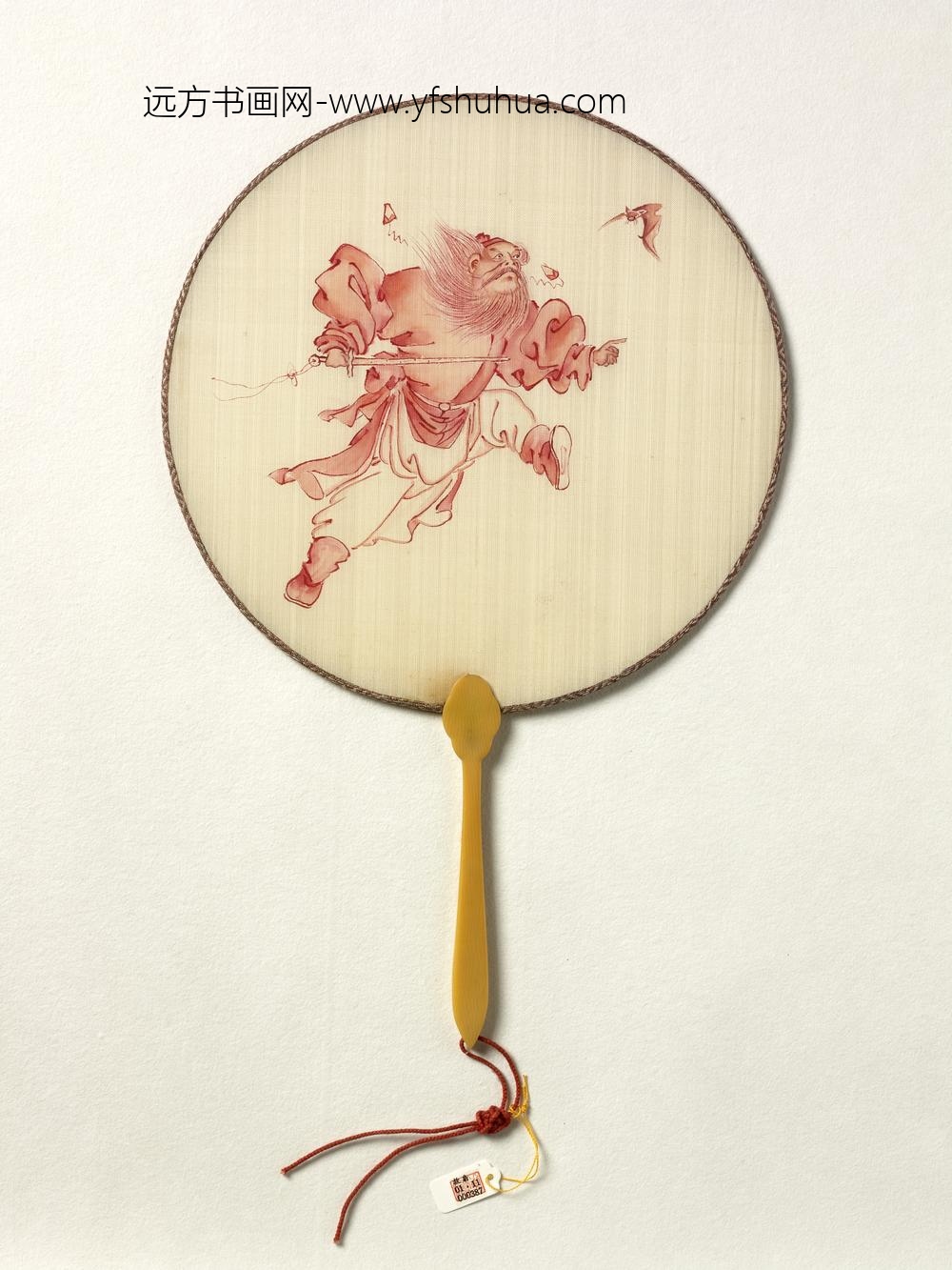 清人朱笔钟馗成扇-