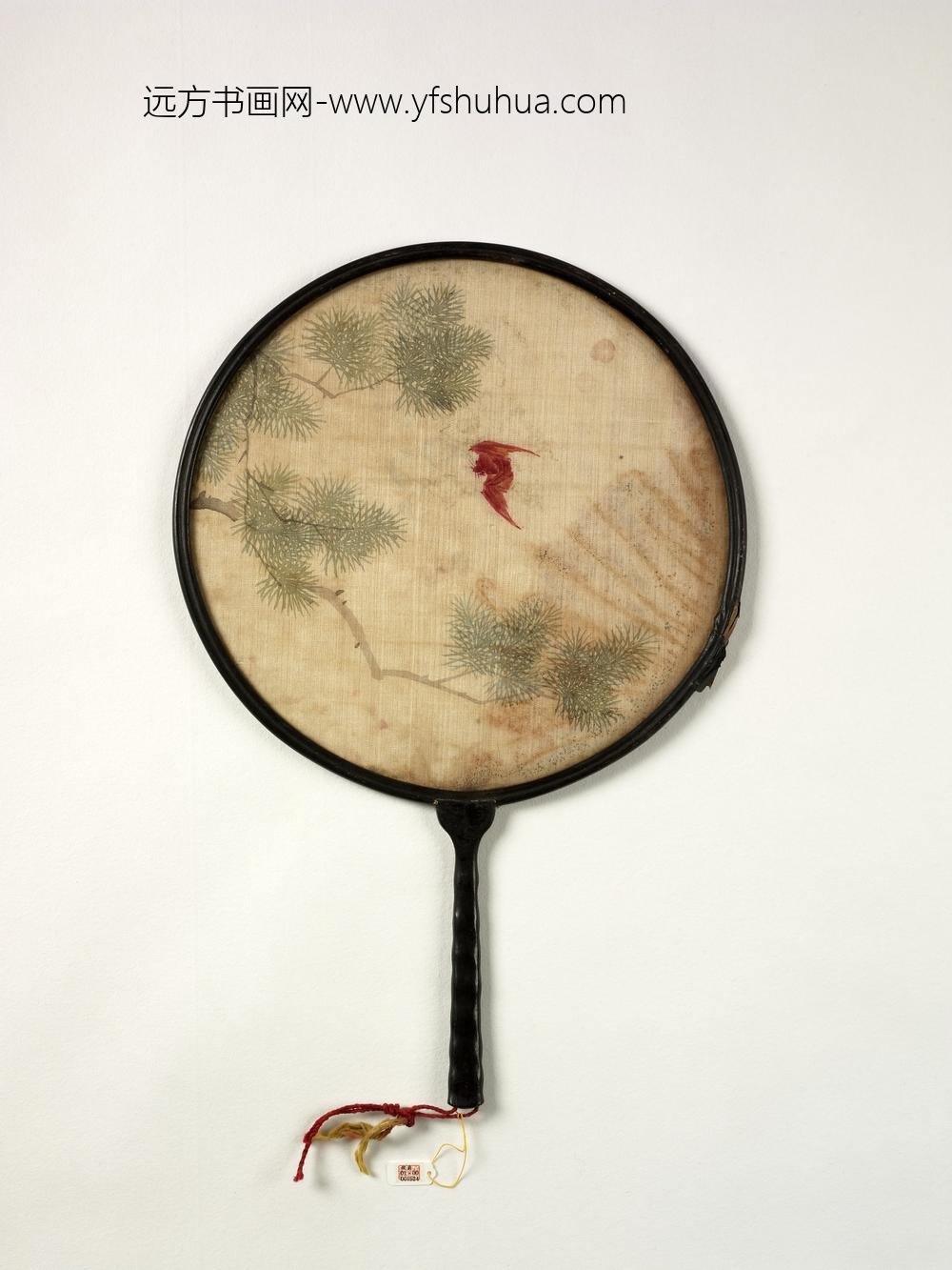 清人松间飞蝠成扇-