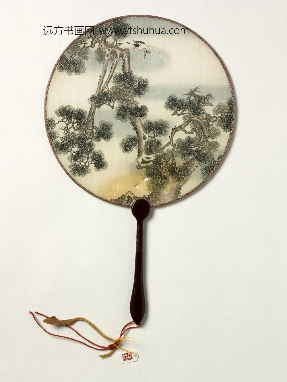清人松鹤成扇-