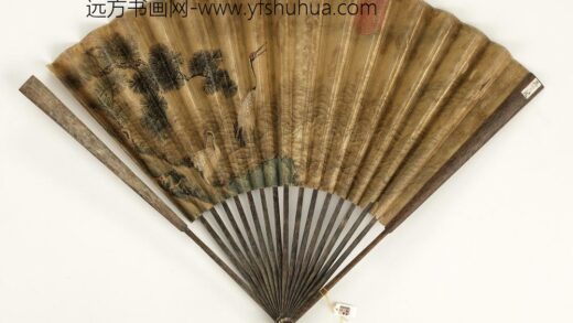 清人松鹤波涛成扇 1.jpg