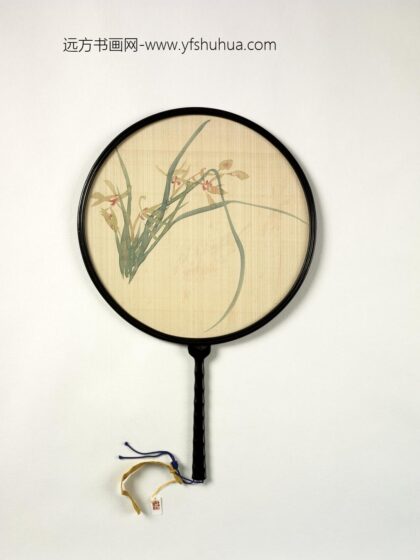 清人画兰花成扇 1.jpg