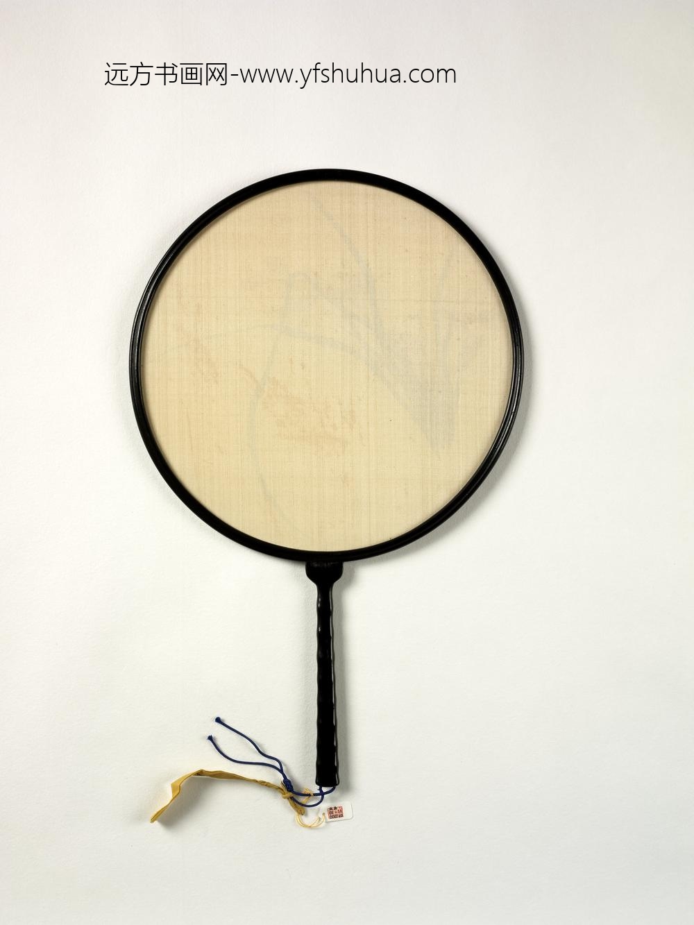 清人画兰花成扇-